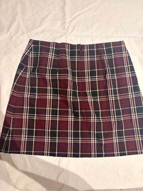 Aritzia Sunday Best Tatiana Mini Skirt Burgundy Plaid